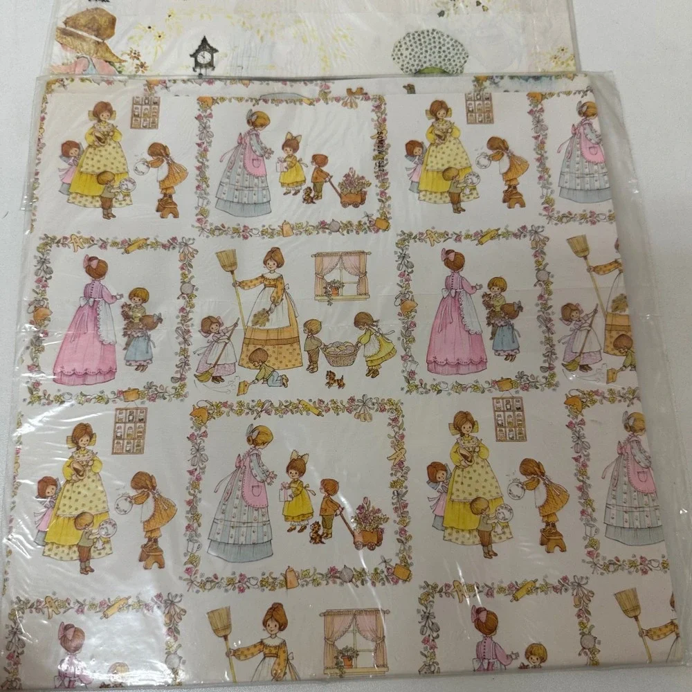 Vintage Holly Hobbie American Greetings & Hallmark Gift Wrap 2 Packs 4 Sheets